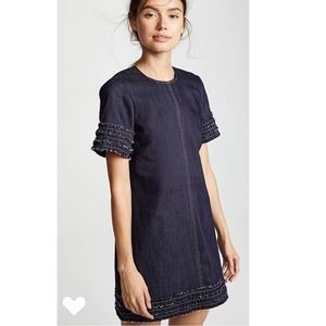 Cinq A Sept Indigo Ashton Dress Ruffle